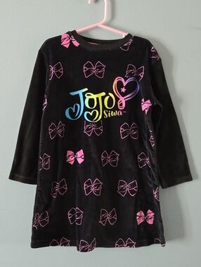 JoJo Siwa Black Velvet Nightgown XS 4-5